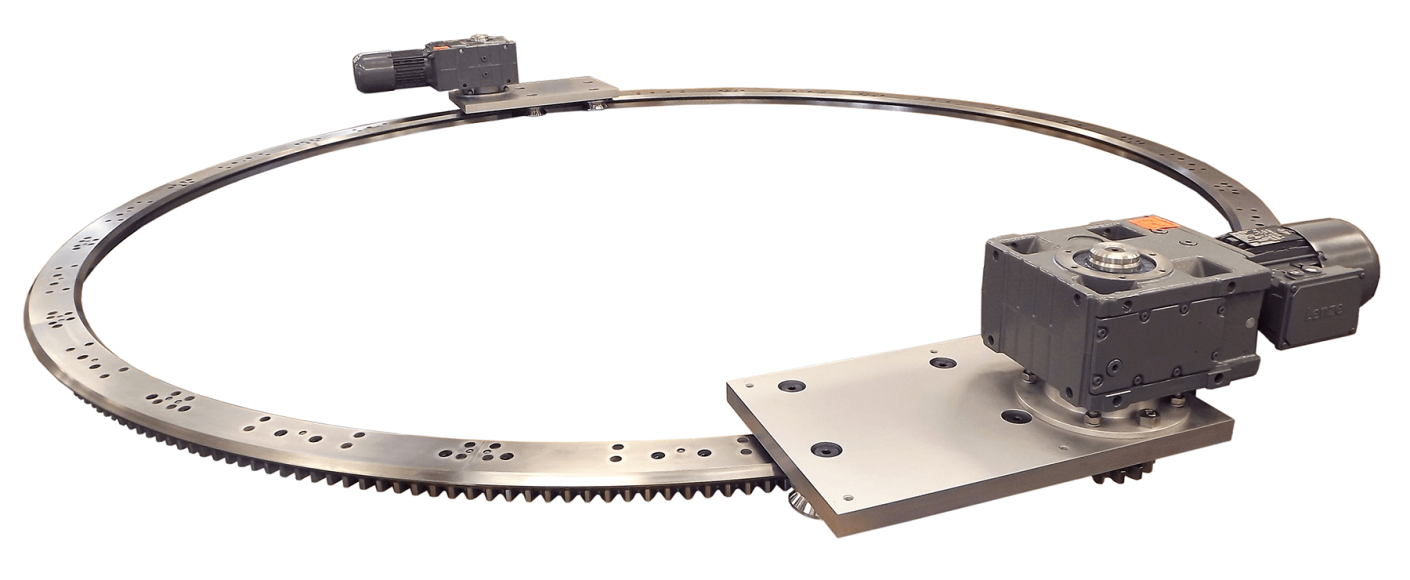 Large Diameter Ring Guides Integrated Rack and Pinion